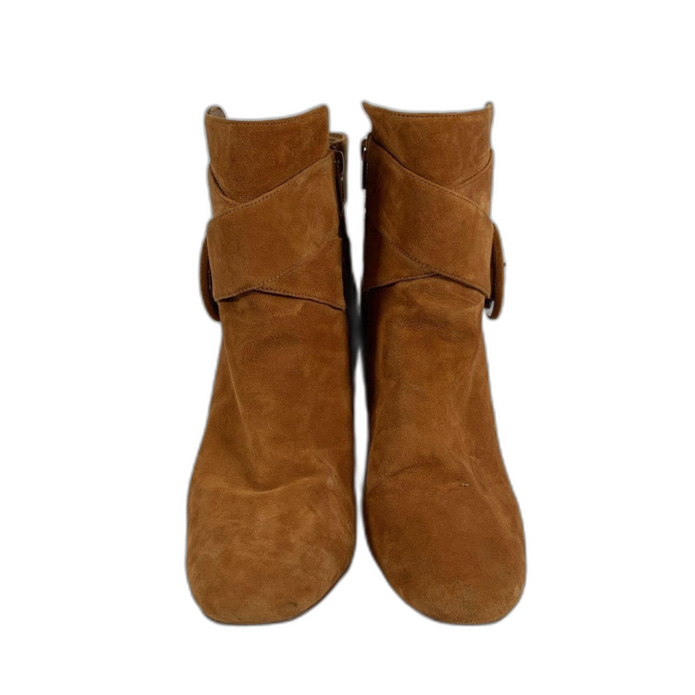 Naturalizer Rae Brown Leather & Suede Round Toe Side Zip Ankle Boots